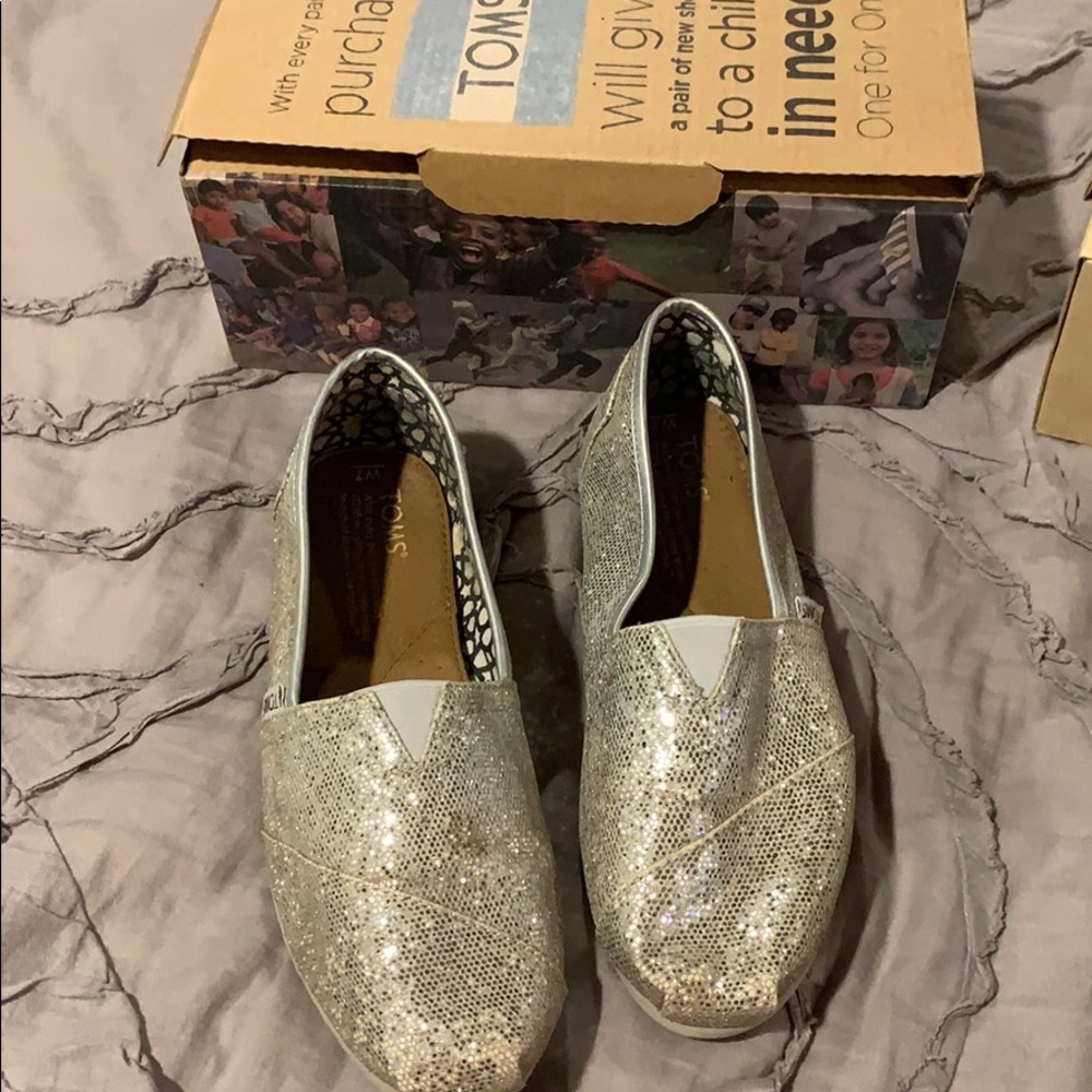 Silver glitter Toms